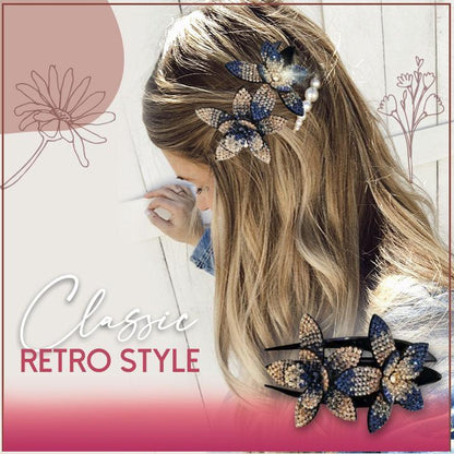 Rhinestone Floral Bling Hair Clip